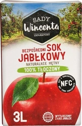 Sady Wincenta Juice 100% suc de mere natural tulbure 3 L